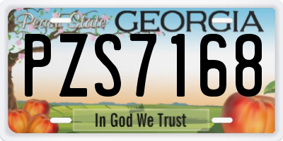 GA license plate PZS7168