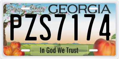 GA license plate PZS7174