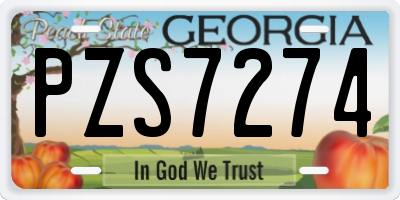 GA license plate PZS7274