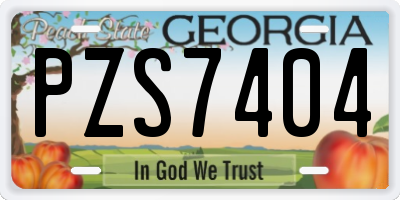 GA license plate PZS7404