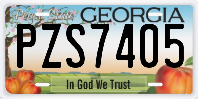 GA license plate PZS7405