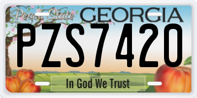 GA license plate PZS7420