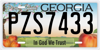 GA license plate PZS7433