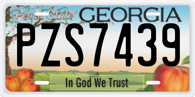 GA license plate PZS7439
