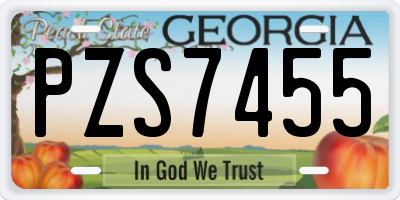 GA license plate PZS7455