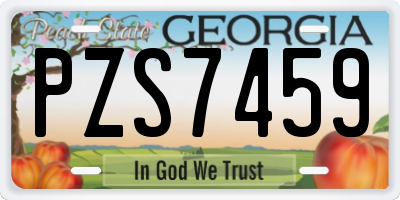 GA license plate PZS7459