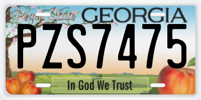 GA license plate PZS7475