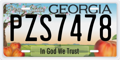 GA license plate PZS7478