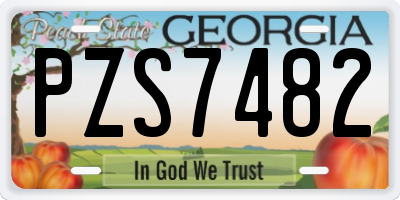 GA license plate PZS7482