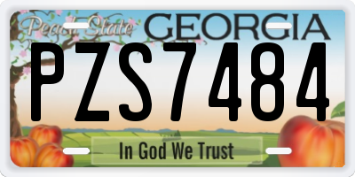 GA license plate PZS7484
