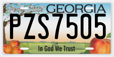 GA license plate PZS7505
