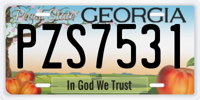 GA license plate PZS7531