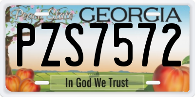 GA license plate PZS7572