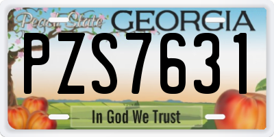 GA license plate PZS7631