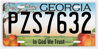 GA license plate PZS7632