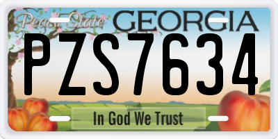 GA license plate PZS7634
