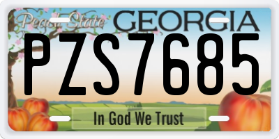 GA license plate PZS7685