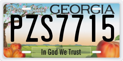 GA license plate PZS7715
