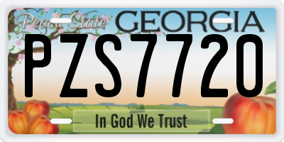 GA license plate PZS7720