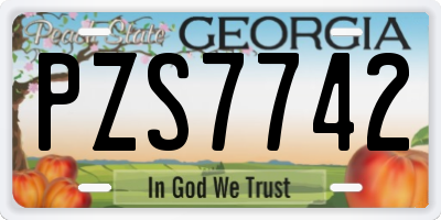GA license plate PZS7742