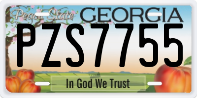 GA license plate PZS7755