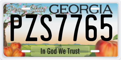 GA license plate PZS7765