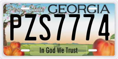 GA license plate PZS7774