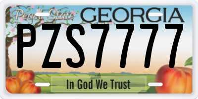 GA license plate PZS7777