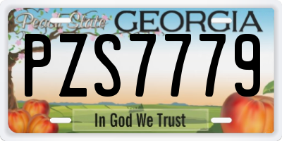 GA license plate PZS7779