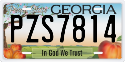 GA license plate PZS7814