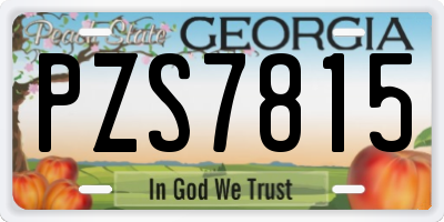 GA license plate PZS7815