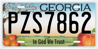 GA license plate PZS7862