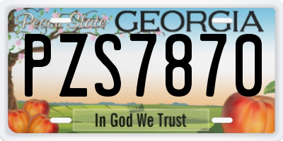GA license plate PZS7870