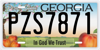 GA license plate PZS7871