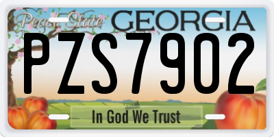 GA license plate PZS7902