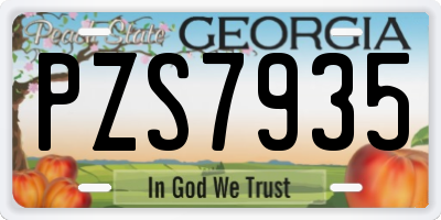 GA license plate PZS7935