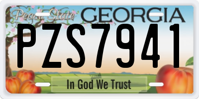 GA license plate PZS7941