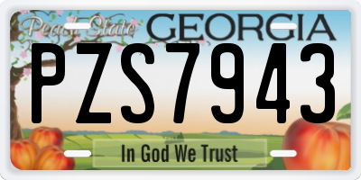 GA license plate PZS7943
