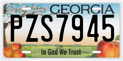 GA license plate PZS7945