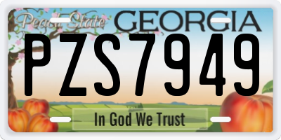 GA license plate PZS7949