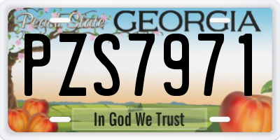 GA license plate PZS7971