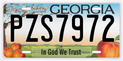 GA license plate PZS7972