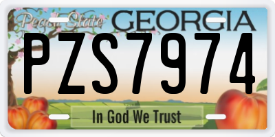 GA license plate PZS7974