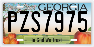 GA license plate PZS7975