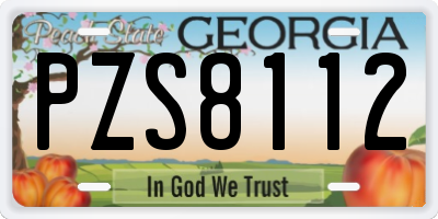 GA license plate PZS8112