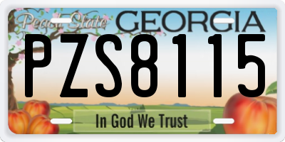 GA license plate PZS8115