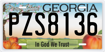 GA license plate PZS8136