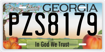 GA license plate PZS8179