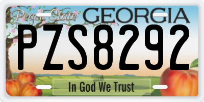 GA license plate PZS8292