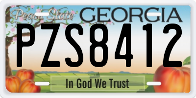 GA license plate PZS8412